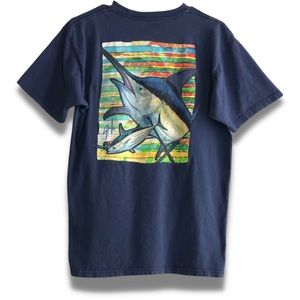Men’s, Shirt, Guy Harvey, Medium, Denim blue
